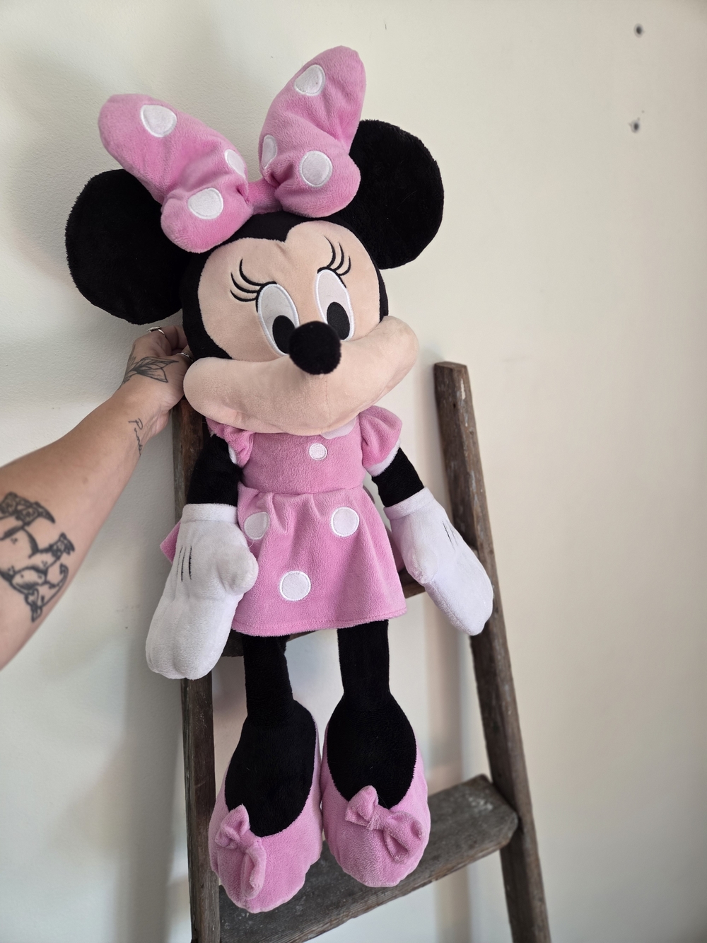 Disney Minnie Mouse Plush in Pink with White Polka Dots